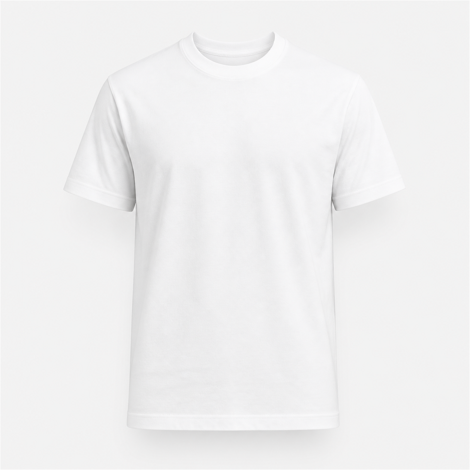 Tricou Bărbați Alb Simplu din Bumbac 100% - vedere frontală ghost