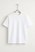 Tricou Bărbați Alb Simplu din Bumbac 100% – fotografie produs pe umeraș
