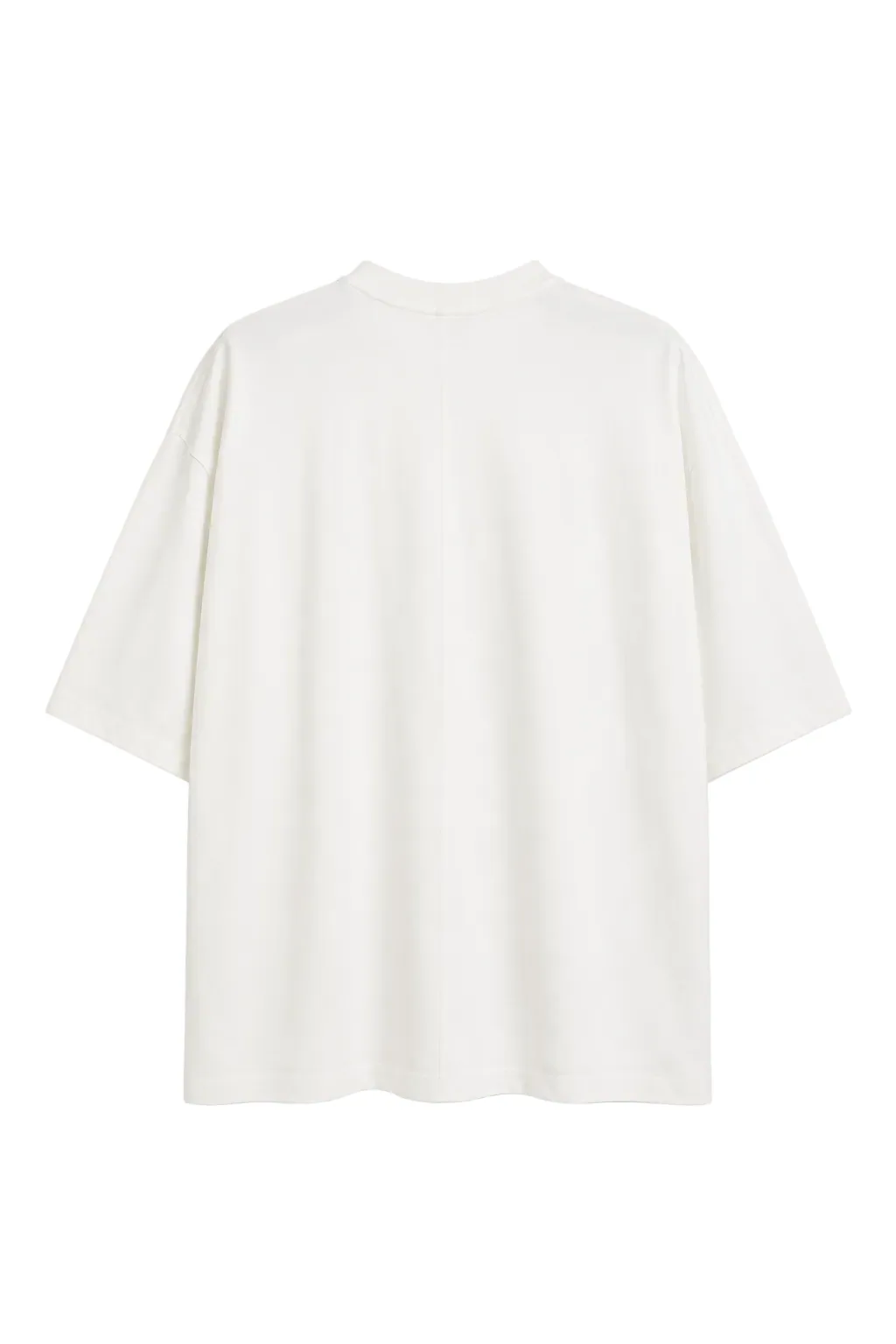 Tricou Alb cu Cusătură Centrală pe Spate