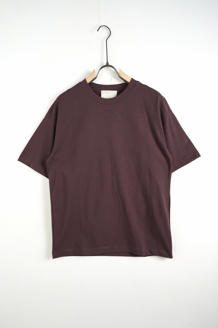 Tricou bordo pentru bărbați, din bumbac, cu guler rotund și mâneci scurte, vedere din față