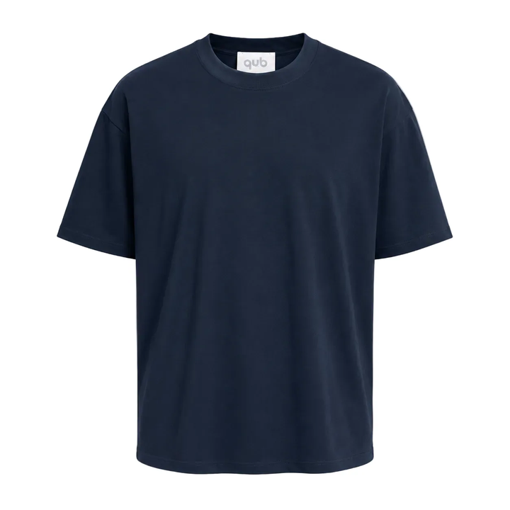 Tricou simplu albastru închis  bumbac casual