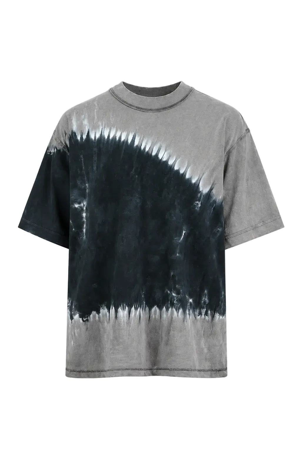 Tricou tie-dye gri și albastru unisex din bumbac, vedere produs
