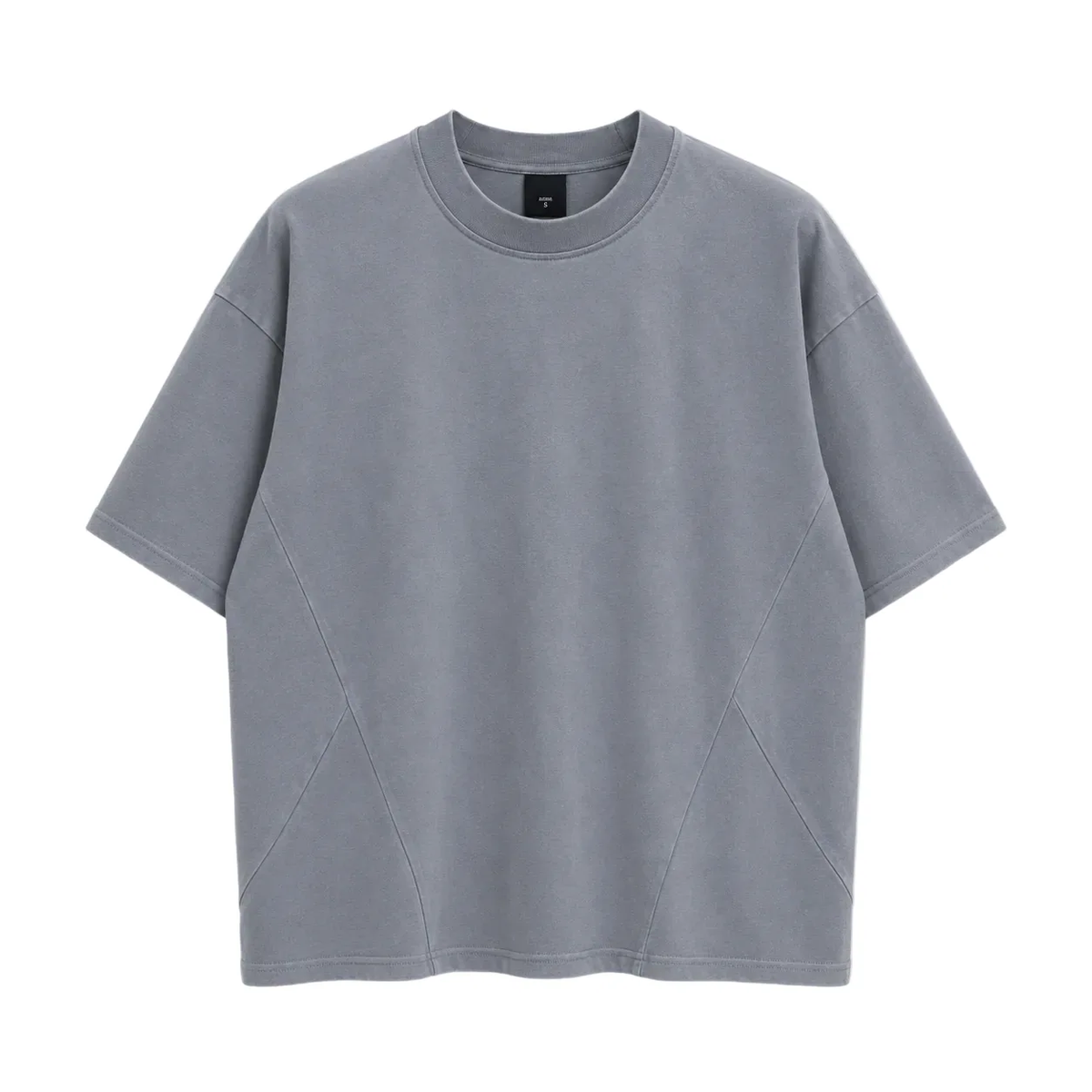 Tricou gri bărbați din bumbac 100% cu detalii cusute în partea de jos