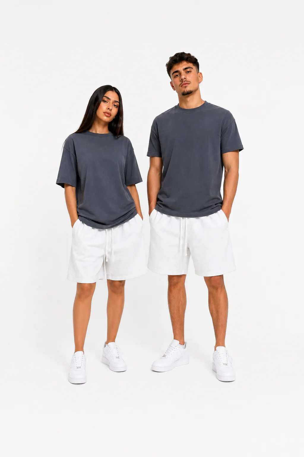 Tricou simplu gri închis pentru bărbați, 100% bumbac, model casual confortabil