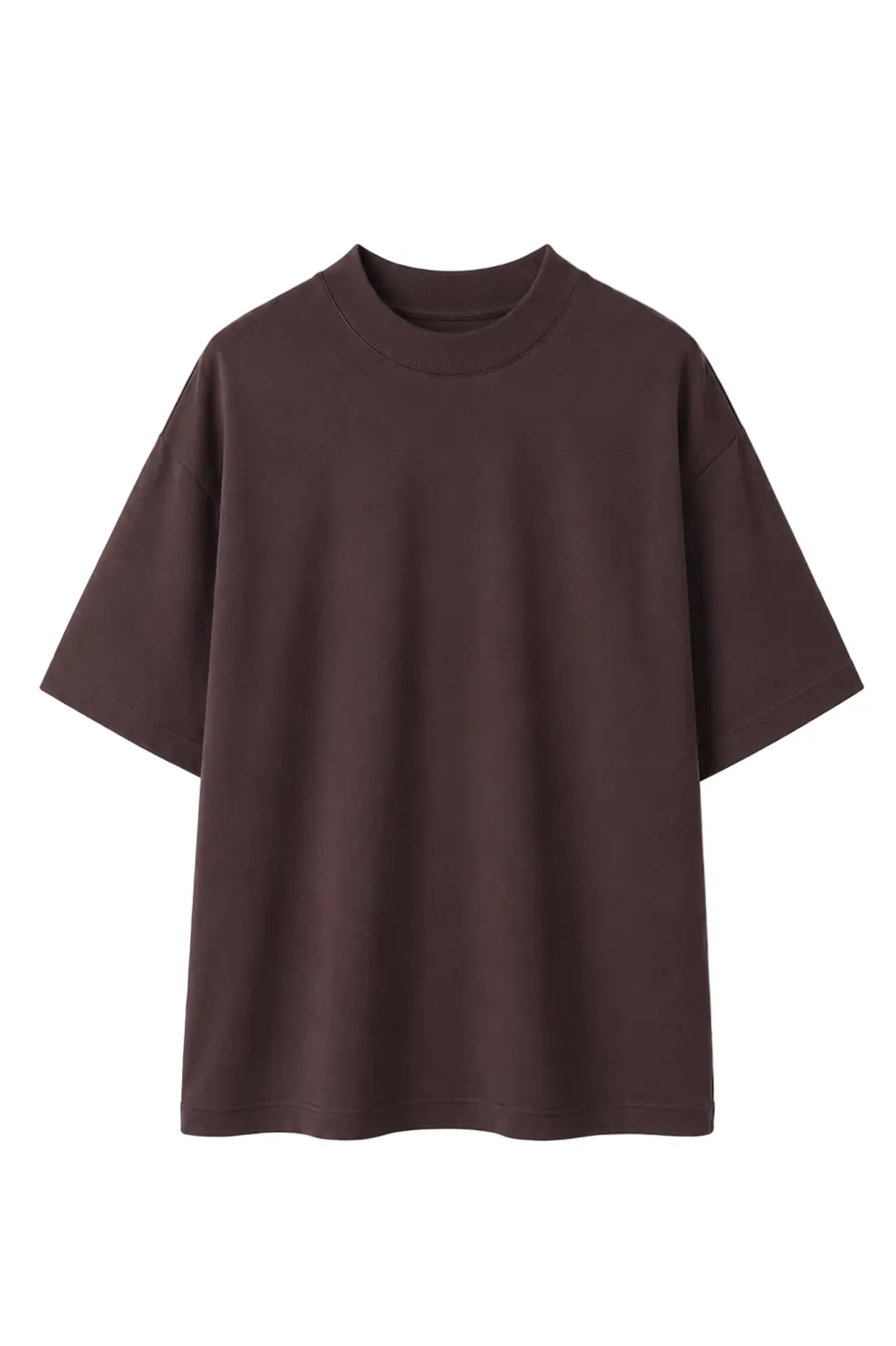 Tricou burgundy unisex din bumbac cu guler strâns, vedere produs