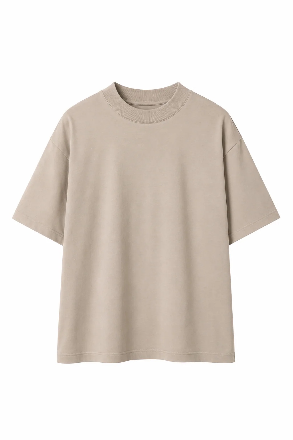 Tricou apricot unisex din bumbac cu guler strâns pe gât, model minimalist