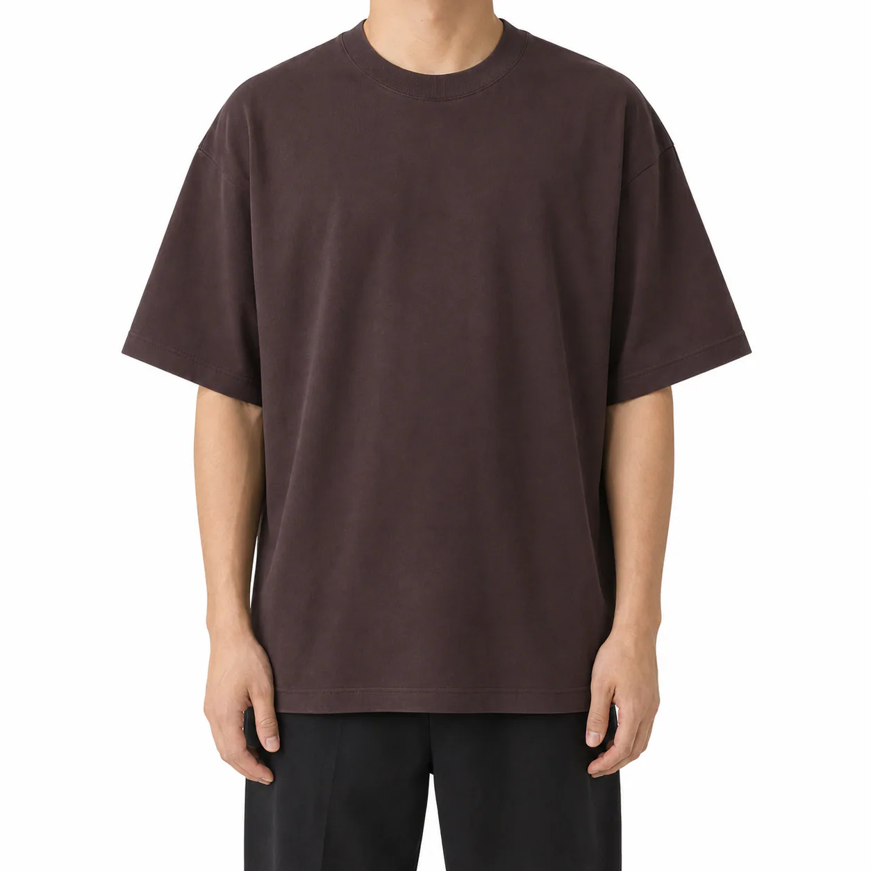 Tricou burgundy unisex din bumbac 100%, cu guler la baza gâtului – Atelier AXD