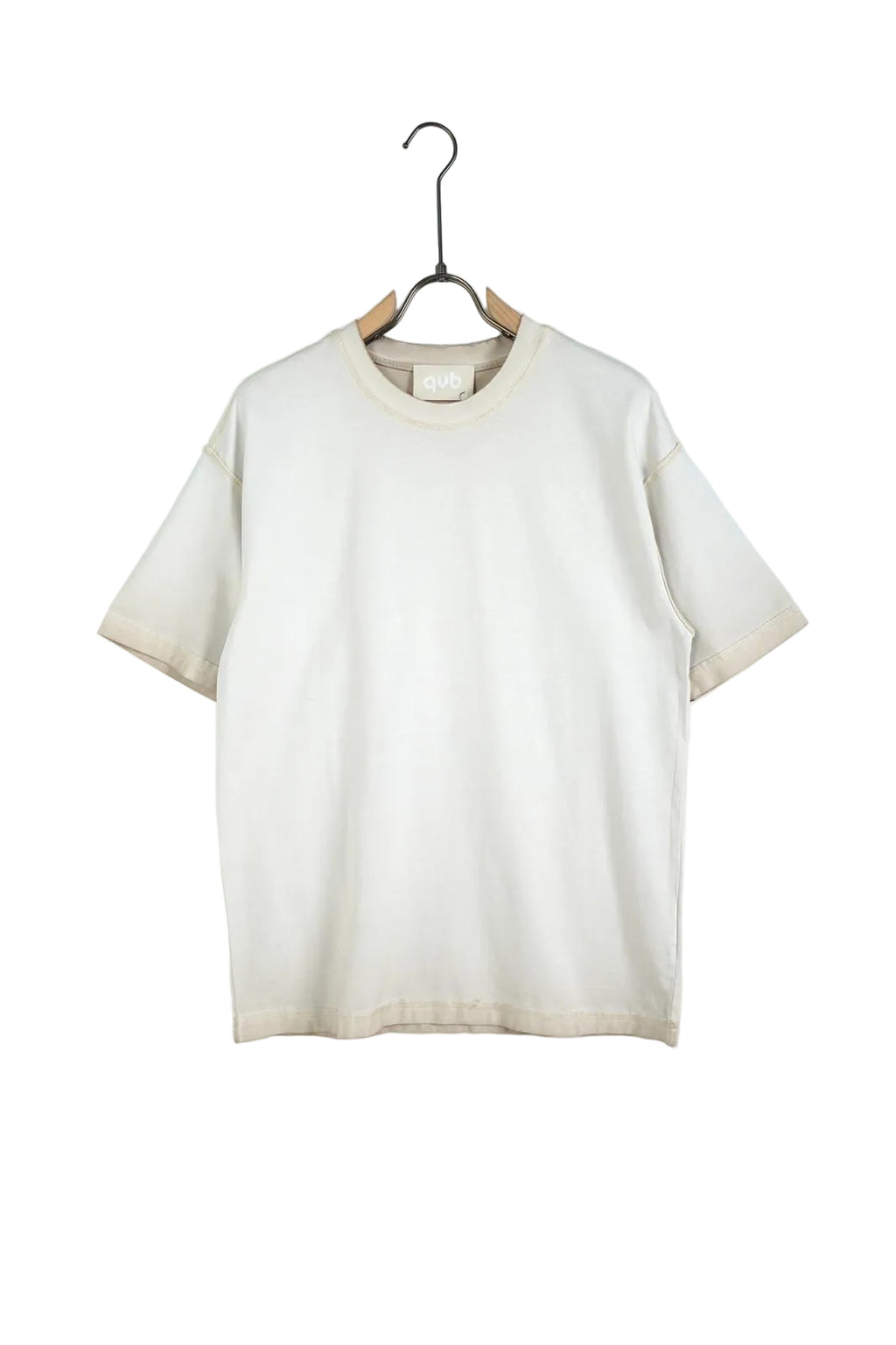 Tricou bărbați bumbac culoarea crem cu efect de look uzat (distressed), stil vintage urban pentru ținute casual