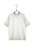 Tricou bărbați bumbac culoarea crem cu efect de look uzat (distressed), stil vintage urban pentru ținute casual
