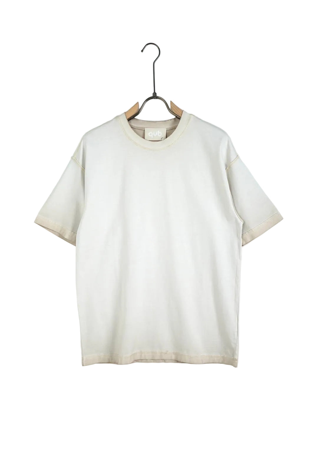 Tricou bărbați bumbac culoarea crem cu efect de look uzat (distressed), stil vintage urban pentru ținute casual