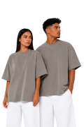 Tricou Bărbați Crem din Bumbac cu Cusături în Partea de Jos