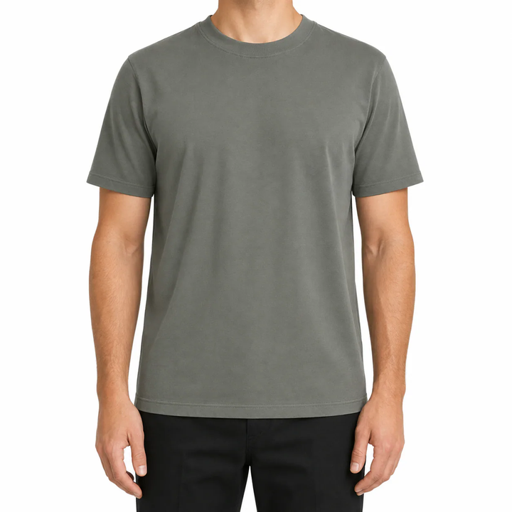 Tricou simplu verde armată  bumbac casual