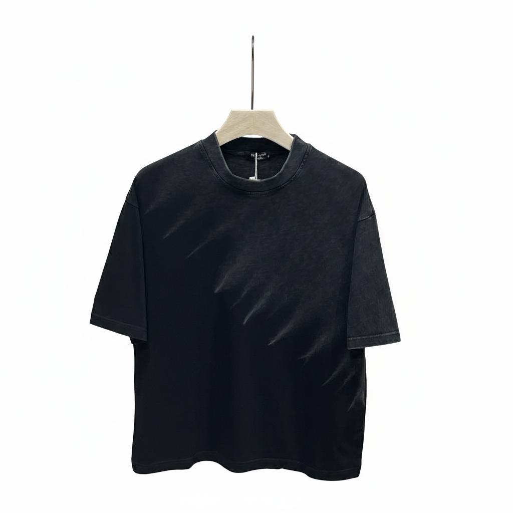 Tricou streetwear bărbați 100% bumbac, gradient de la negru la gri, vedere frontală