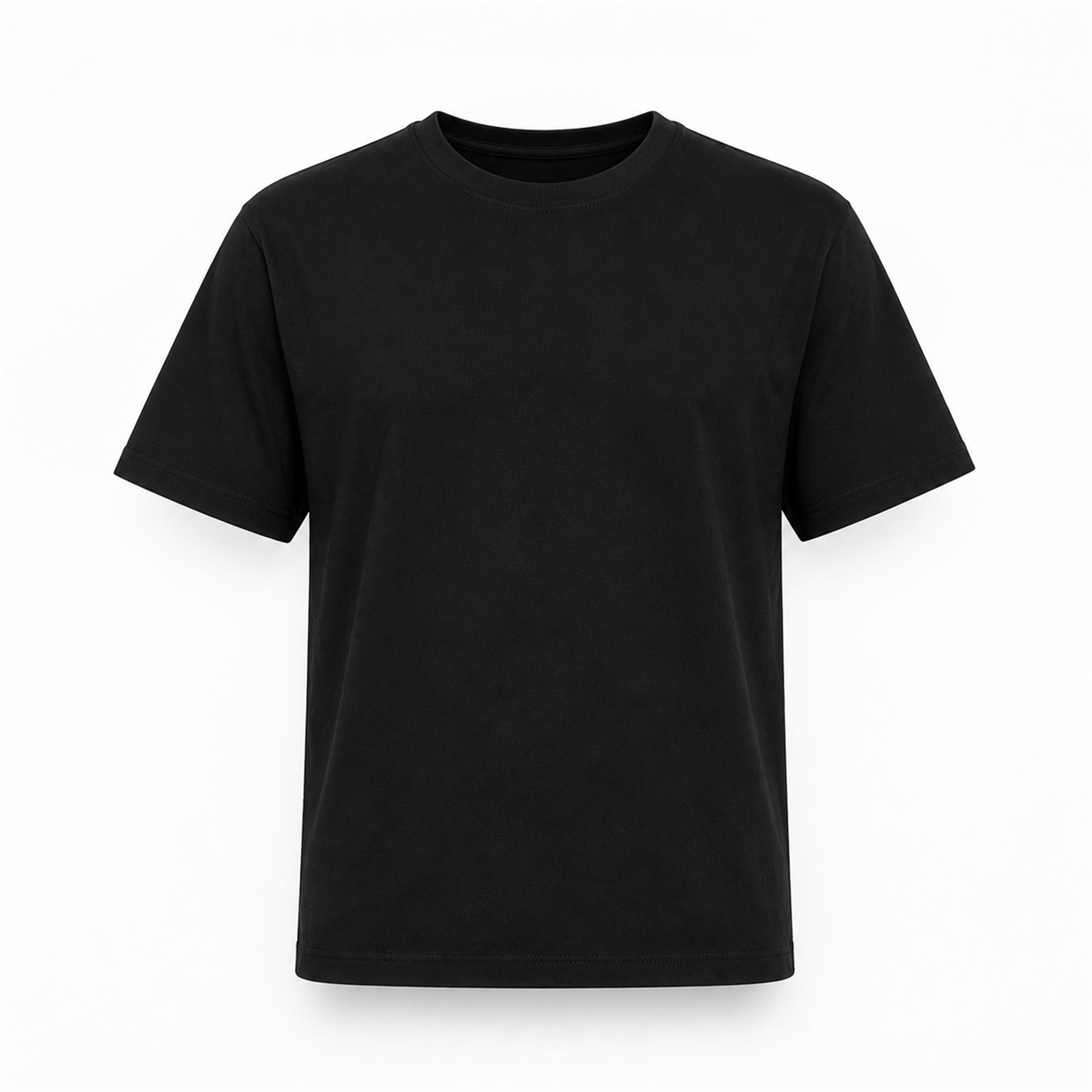 Tricou Bărbați Negru Simplu din Bumbac 100% - vedere frontală ghost