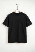 Tricou Bărbați Negru Simplu din Bumbac 100% – fotografie produs pe umeraș