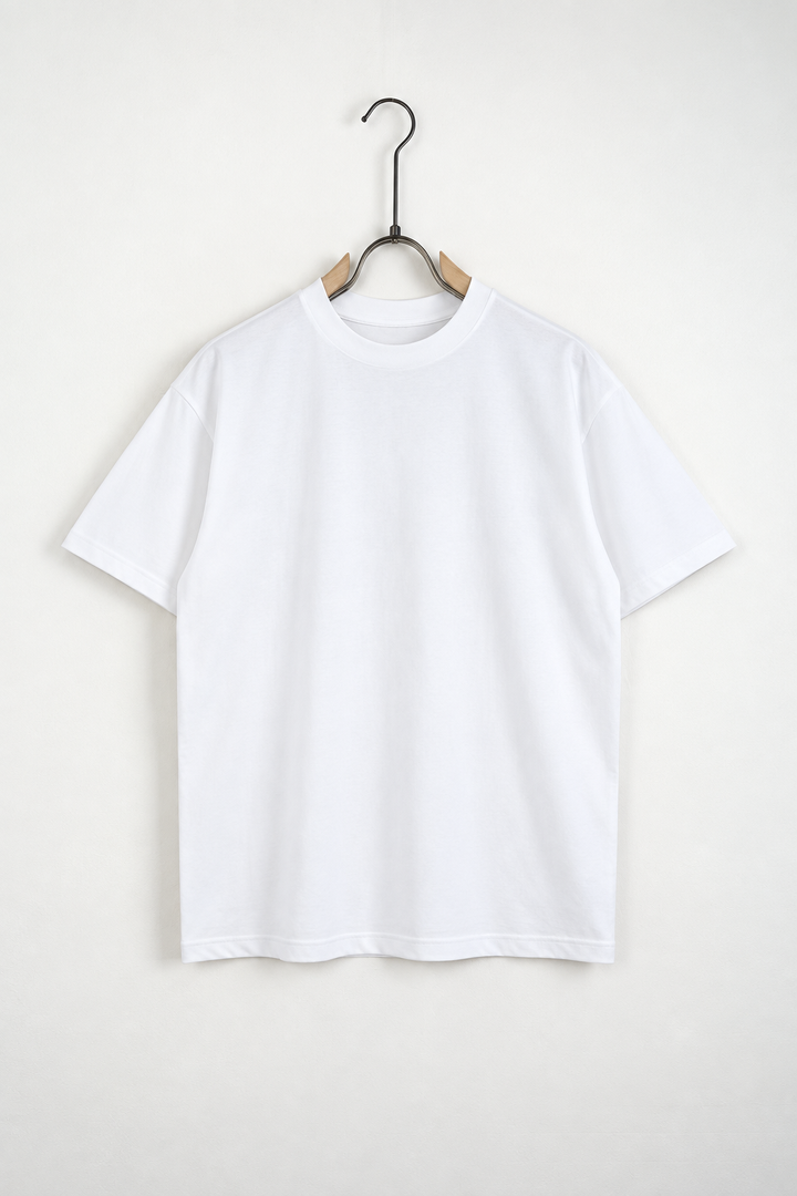 Tricou Casual Bărbați Alb cu Croială Relaxată