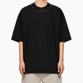 Tricou Bărbați Negru Oversized cu Mix de Ținte Metalice