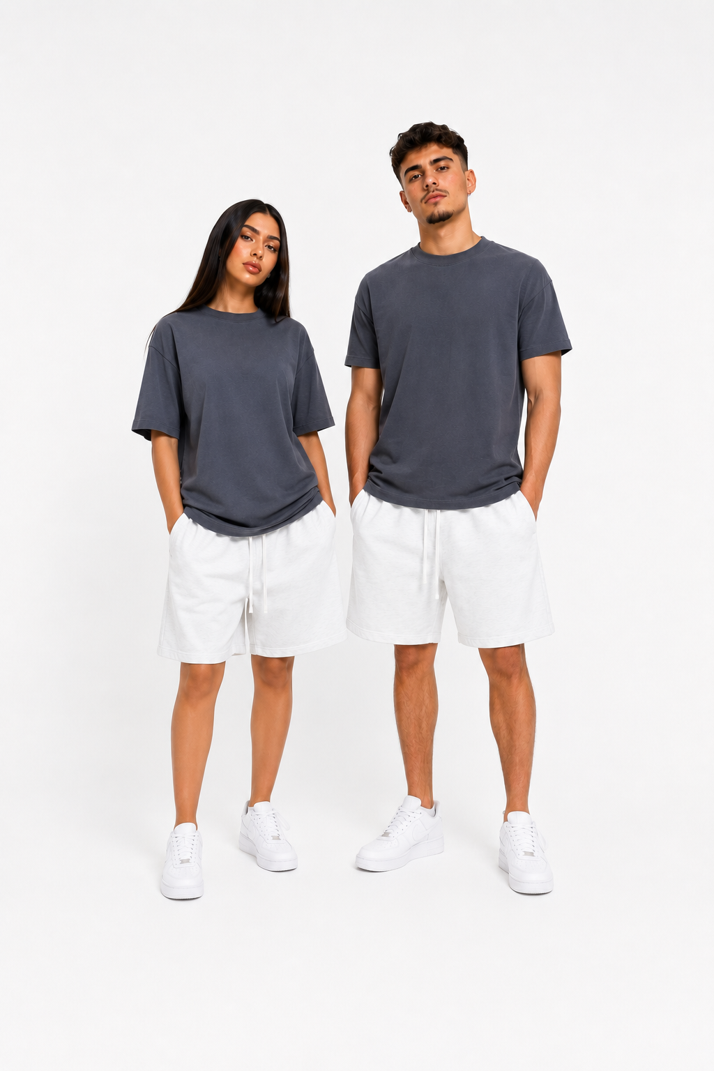 Tricou simplu gri închis pentru bărbați, 100% bumbac, model casual confortabil