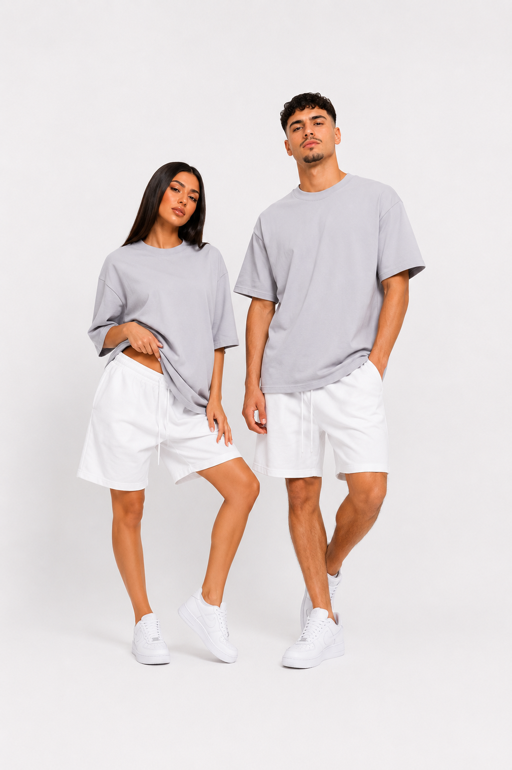 Tricou gri unisex din 100% bumbac, model casual confortabil pentru femei și bărbați