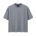 Tricou oversized gri din 100% bumbac cu design minimalist și croială modernă