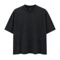 Tricou oversized negru din 100% bumbac cu design minimalist și croială modernă