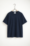 Tricou simplu albastru închis  bumbac casual – fotografie produs pe umeraș