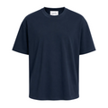 Tricou simplu albastru închis 100% bumbac pentru ținute casual