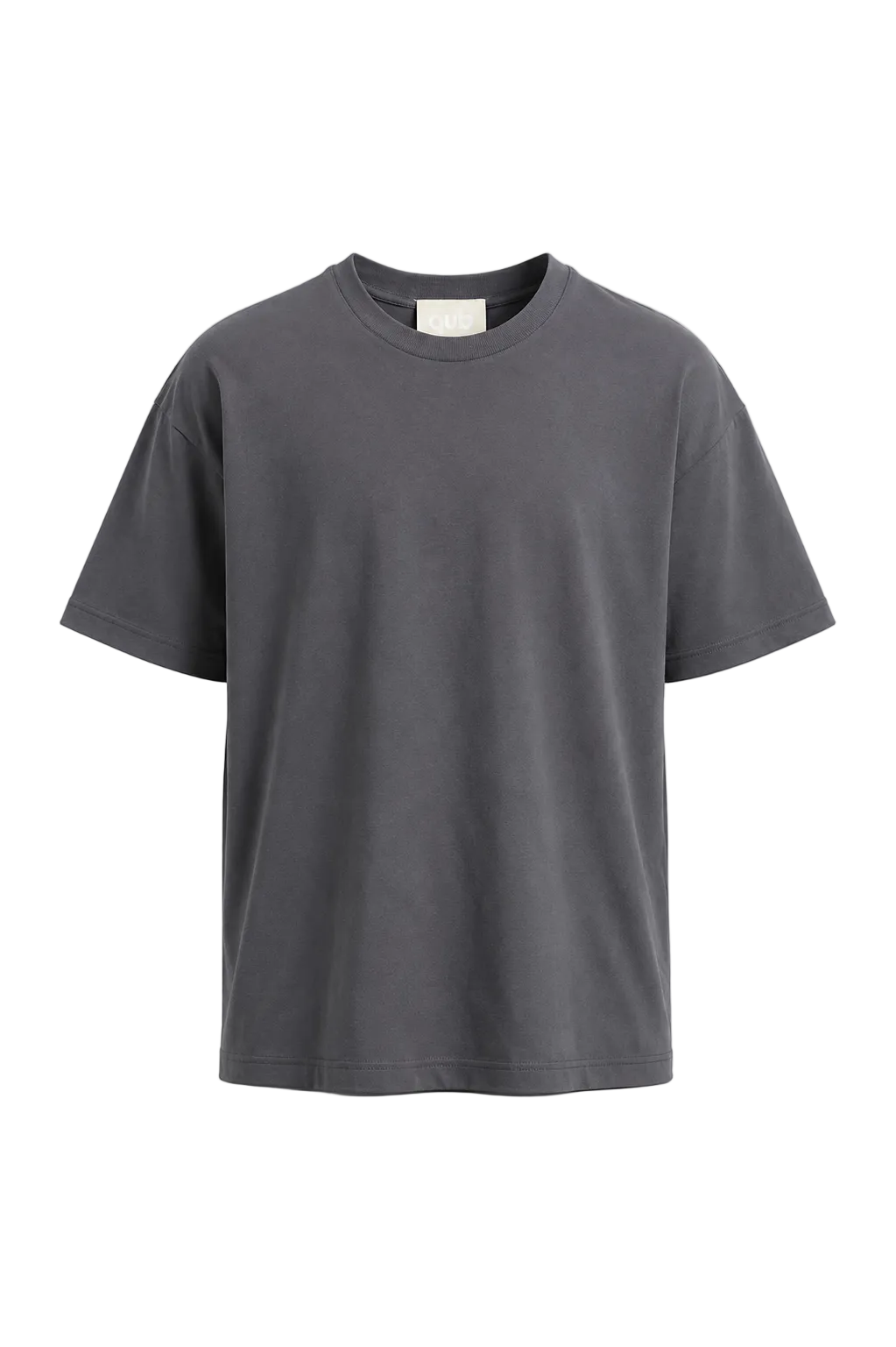 Tricou oversized charcoal din bumbac premium fotografiat pe fundal alb minimalist
