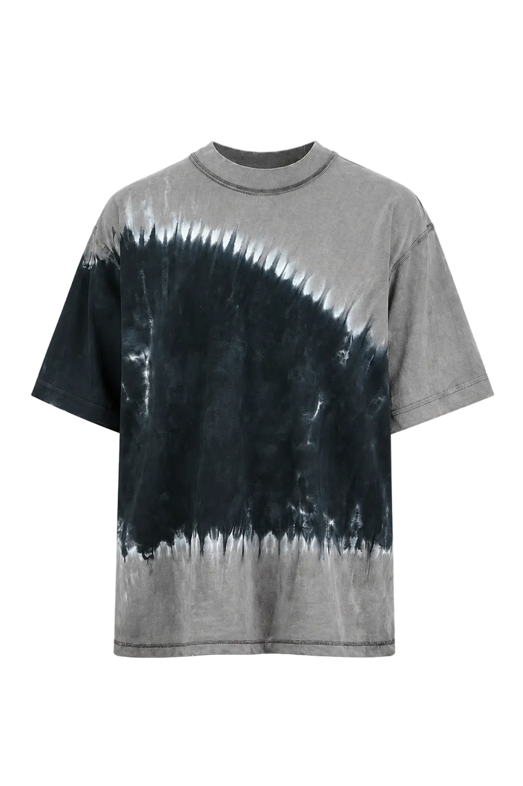 Tricou tie dye gri spre albastru pentru bărbați și femei, 100% bumbac, model casual modern