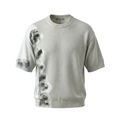 Tricou tip pulover pentru bărbați, design bicolor crem și gri cu croială regular fit